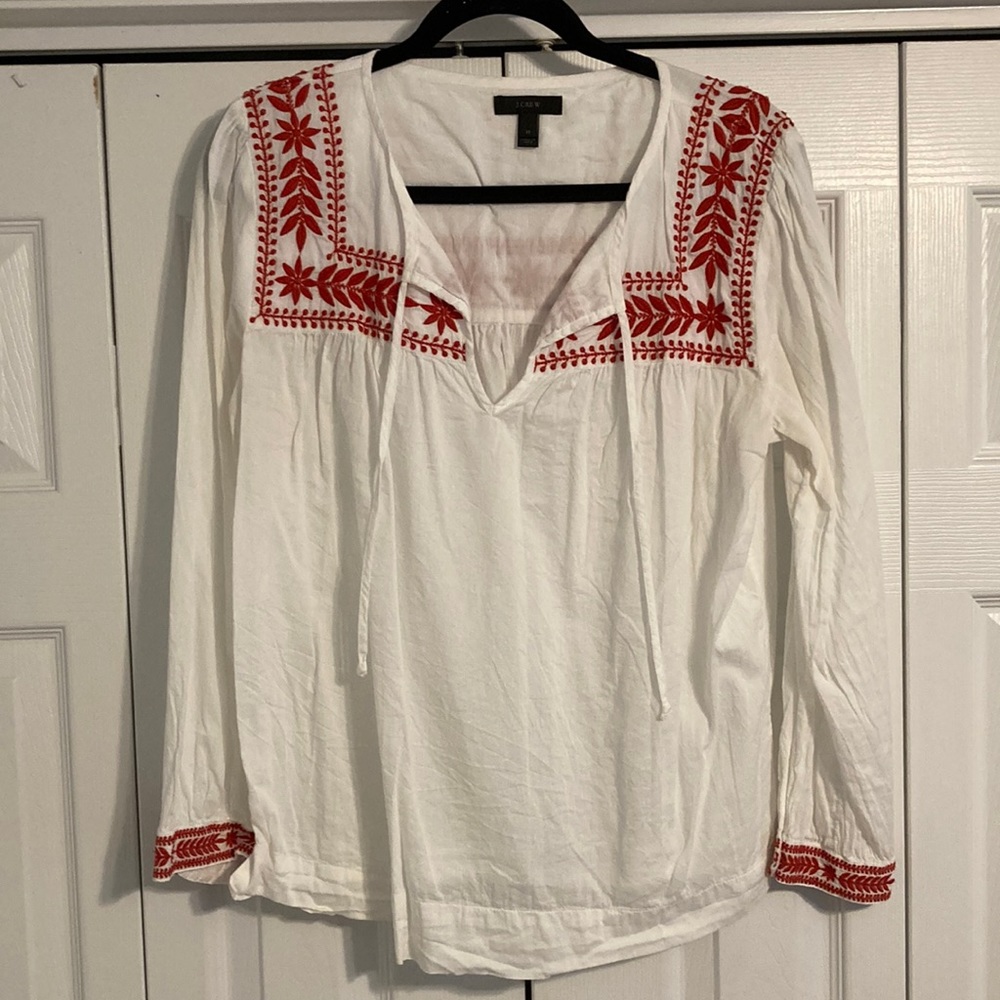 J Crew Embroidered Top